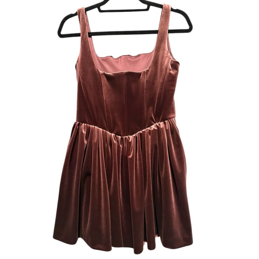 Zara Corset Velvet Mini Dress - Picture 2 of 6
